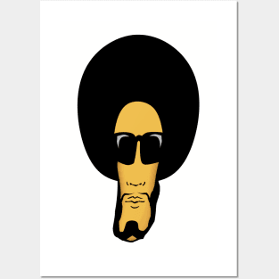 Funky Male with an Afro portrait Posters and Art